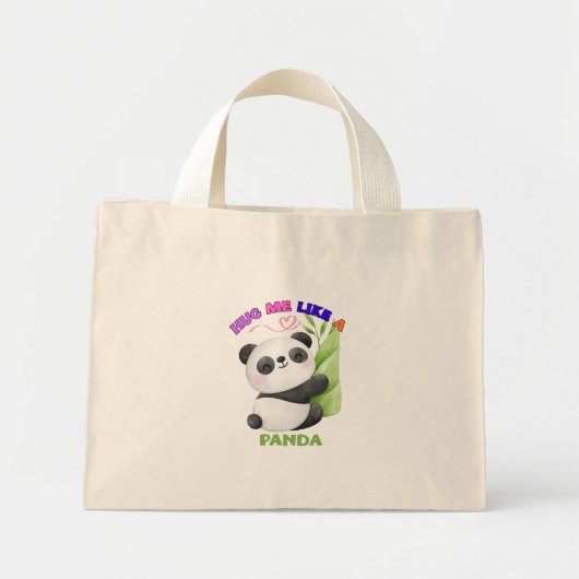 🐼 Canvas tas – Knuffel me als een panda (Voorkant)