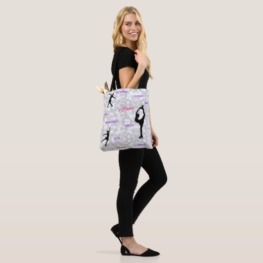 Canvas tas kunstschaatstypografie (Op model)