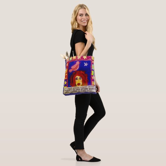 Canvas tas- Laat uw licht helder schijnen zodat de Tote Bag (Op model)