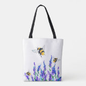 Canvas tas-lentevloeren bijen tote bag (Achterkant)