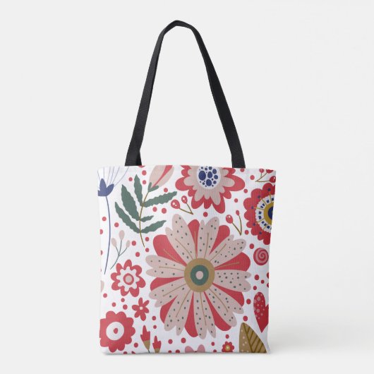 Canvas tas, Levendige roden, Natuur geïnspireerd Tote Bag (Achterkant)