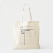 canvas tas "Library Card" (Voorkant)