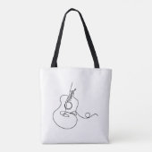 Canvas tas: Line Art (gitaar) Tote Bag (Achterkant)