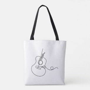 Canvas tas: Line Art (gitaar) Tote Bag