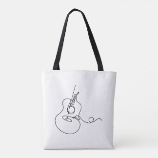 Canvas tas: Line Art (gitaar) Tote Bag