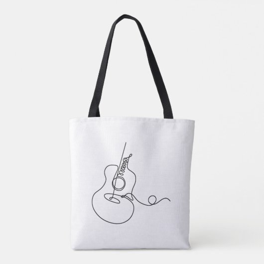 Canvas tas: Line Art (gitaar) Tote Bag (Achterkant)