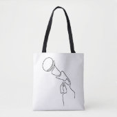 Canvas tas: Line Art (zanger) Tote Bag (Voorkant)