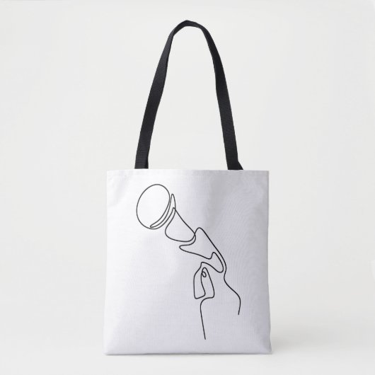 Canvas tas: Line Art (zanger) Tote Bag (Voorkant)