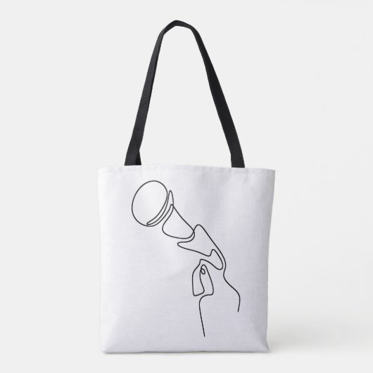 Canvas tas: Line Art (zanger) Tote Bag (Achterkant)