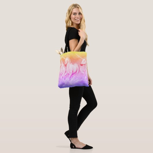 Canvas tas Magische Unicorns (Op model)