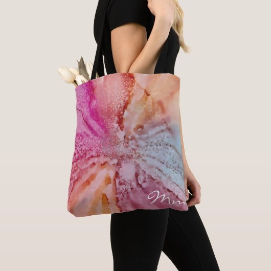 Canvas tas, medium "Watergevulde bloem" Tote Bag (Dichtbij)