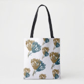 Canvas tas met Abstracte bloemen, Medium (Voorkant)