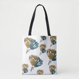 Canvas tas met Abstracte bloemen, Medium