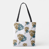 Canvas tas met Abstracte bloemen, Medium (Achterkant)