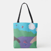 Canvas tas met bergscène (Achterkant)