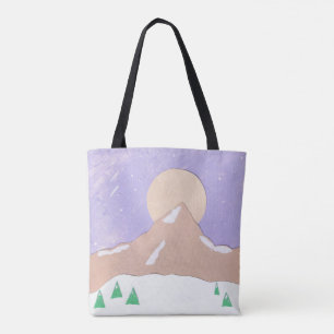 Canvas tas met bergscène