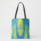 Canvas tas met blauw en gele masker (Voorkant)