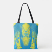 Canvas tas met blauw en gele masker (Achterkant)