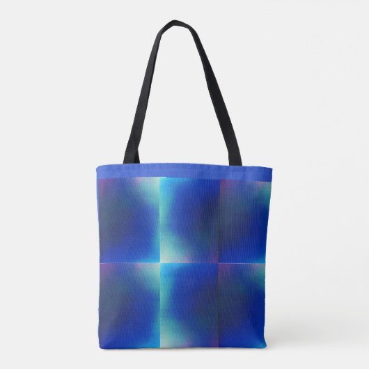 Canvas tas met blauw en Turquoise Design (Achterkant)