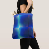 Canvas tas met blauw en Turquoise Design (Dichtbij)