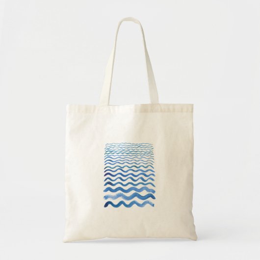 Canvas tas met blauwe golven print (Voorkant)