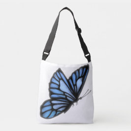 Canvas tas met blauwe vlinderdwarse romp