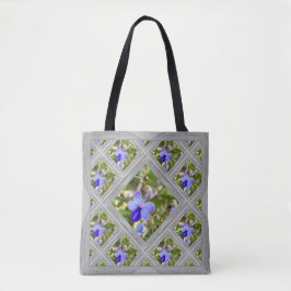 Canvas tas met Blue Butterfly Struik Flowers