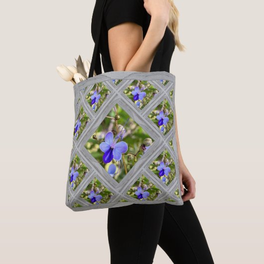 Canvas tas met Blue Butterfly Struik Flowers (Dichtbij)
