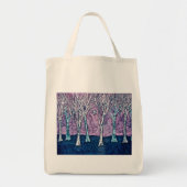 canvas tas met bomen in de winter (Voorkant)
