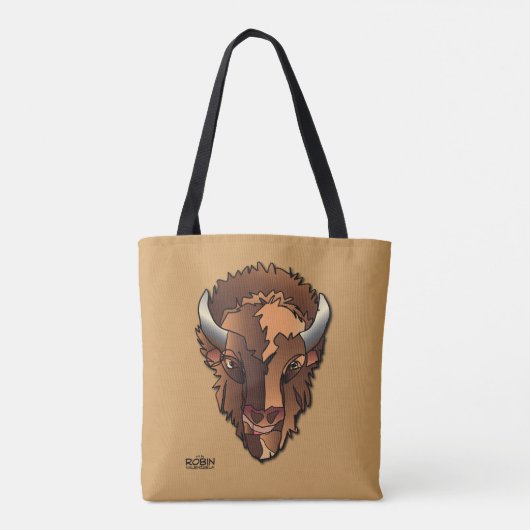 Canvas tas met buffels of een dwarshelletje (Achterkant)