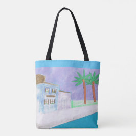 Canvas tas met Caribische Scène