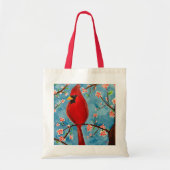 Canvas tas met Charlie Cardinaal in de lente (Voorkant)