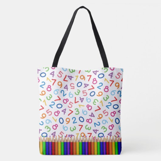 Canvas tas met cijfers en kleurpotloden (Achterkant)