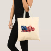 Canvas tas met de Amerikaanse vlag (Voorkant (product))