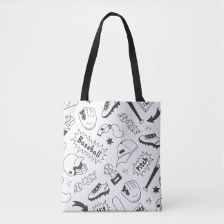 Canvas tas met een honkbalthema