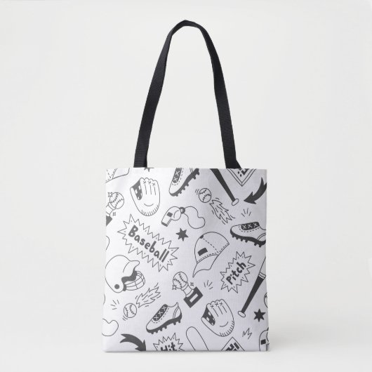 Canvas tas met een honkbalthema (Voorkant)