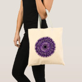 Canvas tas met een paarse mandala ontwerp (Voorkant (product))