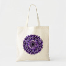 Canvas tas met een paarse mandala ontwerp