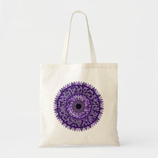 Canvas tas met een paarse mandala ontwerp (Voorkant)