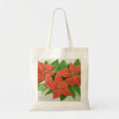 Canvas tas met een poinsettia-bloemontwerp (Voorkant)