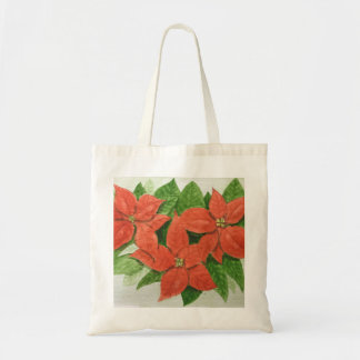 Canvas tas met een poinsettia-bloemontwerp