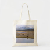 Canvas tas met foto van bison , bergen & meer (Voorkant)