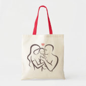 Canvas tas met gedrukte "familie" (Voorkant)