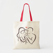 Canvas tas met gedrukte "familie"