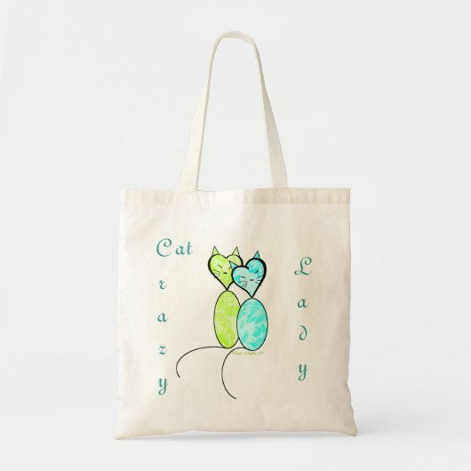Canvas tas met gestyliseerde kat (Voorkant)