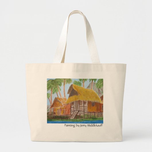 canvas tas met Grass Huts door Jerry Middlekauff (Voorkant)