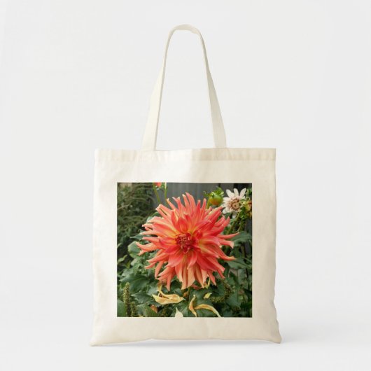 Canvas tas met grote oranje bloem (Voorkant)