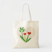 Canvas tas met hart bloemen (Voorkant)