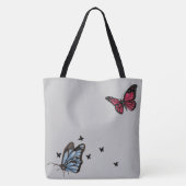 canvas tas met het gezicht van Vrouw en Butterflie (Achterkant)