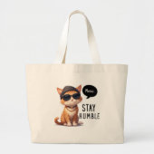 Canvas tas met Hipster Cat Design-Stay Humble (Voorkant)